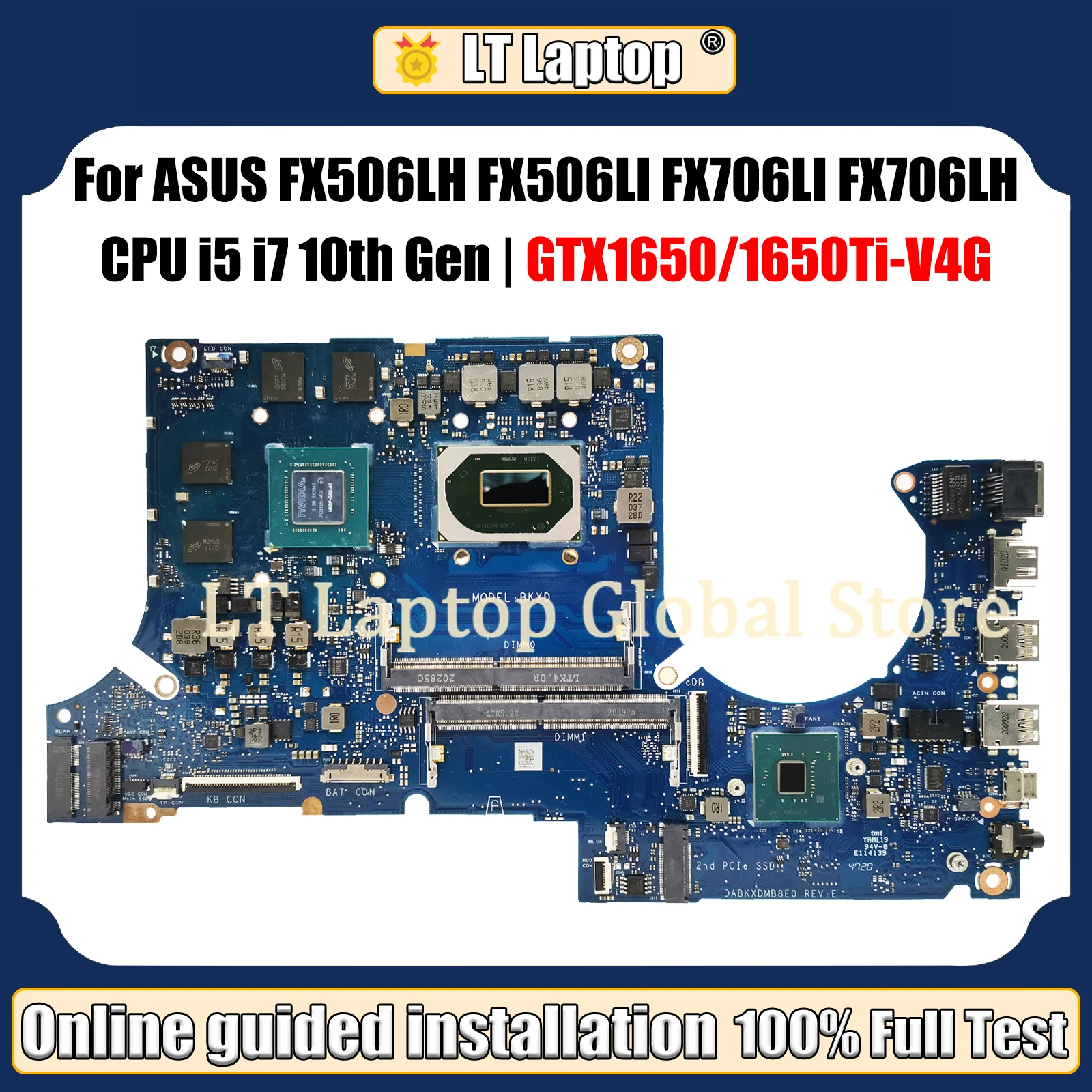 Ноутбук LT FX506LH FX506LI Материнская плата ASUS FX706LI FX706LH FX506L FX706L TUF506L MW506L TUF706L, материнская плата i5 i7 10-го поколения
Ноутбук LT FX506LH FX506LI Материнская плата ASUS FX706LI FX706LH FX506L FX706L TUF506L MW506L TUF706L, материнская плата i5 i7 10-го поколения