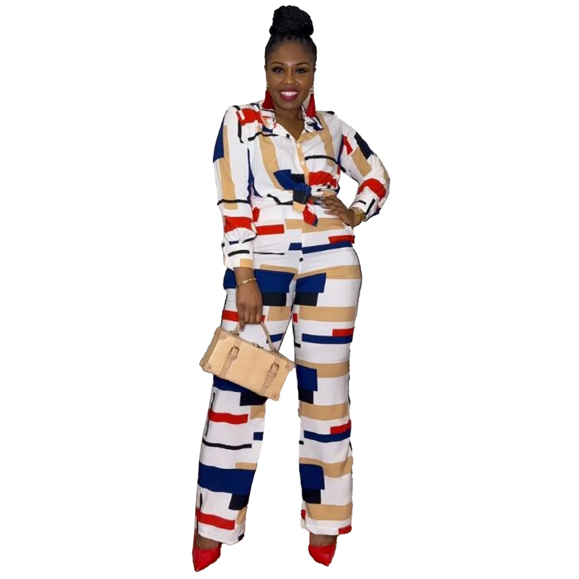 African Clothes for Women Autumn Elegant Dashiki Africa Long Sleeve V-neck Print 2 Piece Top Pant Matching Sets African Clothing
African Clothes for Women Autumn Elegant Dashiki Africa Long Sleeve V-neck Print 2 Piece Top Pant Matching Sets African Clothing