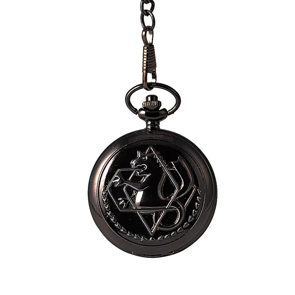 Retro Sea horse pocket watch dark series thick chain pocket watch steel alchemist classic black pocket watch with necklace
Retro Sea horse pocket watch dark series thick chain pocket watch steel alchemist classic black pocket watch with necklace
