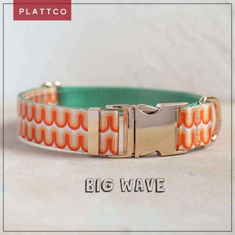 PLATTCO unique design dog collar print Big Wave pattern with high quality light color zinc alloy buckle 5 size PDC365G
PLATTCO unique design dog collar print Big Wave pattern with high quality light color zinc alloy buckle 5 size PDC365G