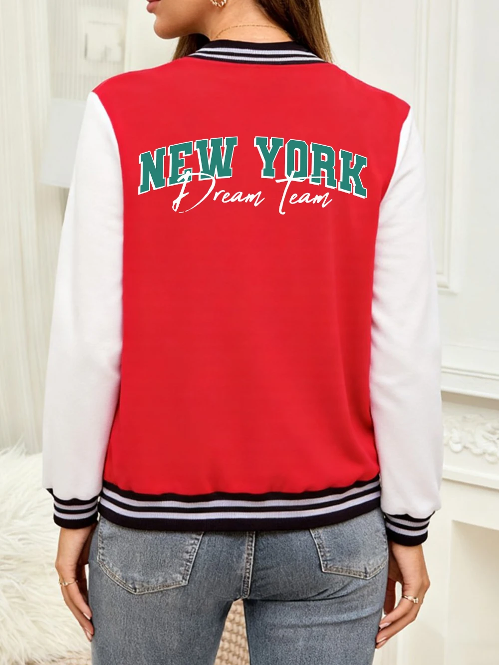 Бейсбольное пальто с буквенным принтом New York Dream Team, женские зимние флисовые теплые куртки, повседневные топы с карманами, уличная хлопковая женская одежда
Бейсбольное пальто с буквенным принтом New York Dream Team, женские зимние флисовые теплые куртки, повседневные топы с карманами, уличная хлопковая женская одежда