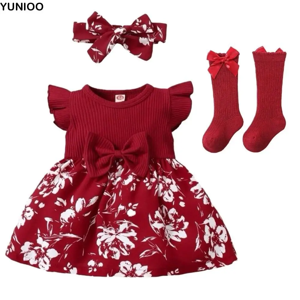 Fashion Bow Baby Girl Dress Cotton Short Sleeve Newborn Clothes Set Soft Floral Infant Red Princess Dress Baby Aged 3-12 Months
Fashion Bow Baby Girl Dress Cotton Short Sleeve Newborn Clothes Set Soft Floral Infant Red Princess Dress Baby Aged 3-12 Months