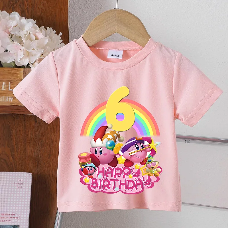 Star Kirbys Cotton T-Shirt Fashion Pink Clothes Cartoon Anime Figure Printed Digital 1-9 Tops Summer Birthday Party Clothes Gift
Star Kirbys Cotton T-Shirt Fashion Pink Clothes Cartoon Anime Figure Printed Digital 1-9 Tops Summer Birthday Party Clothes Gift