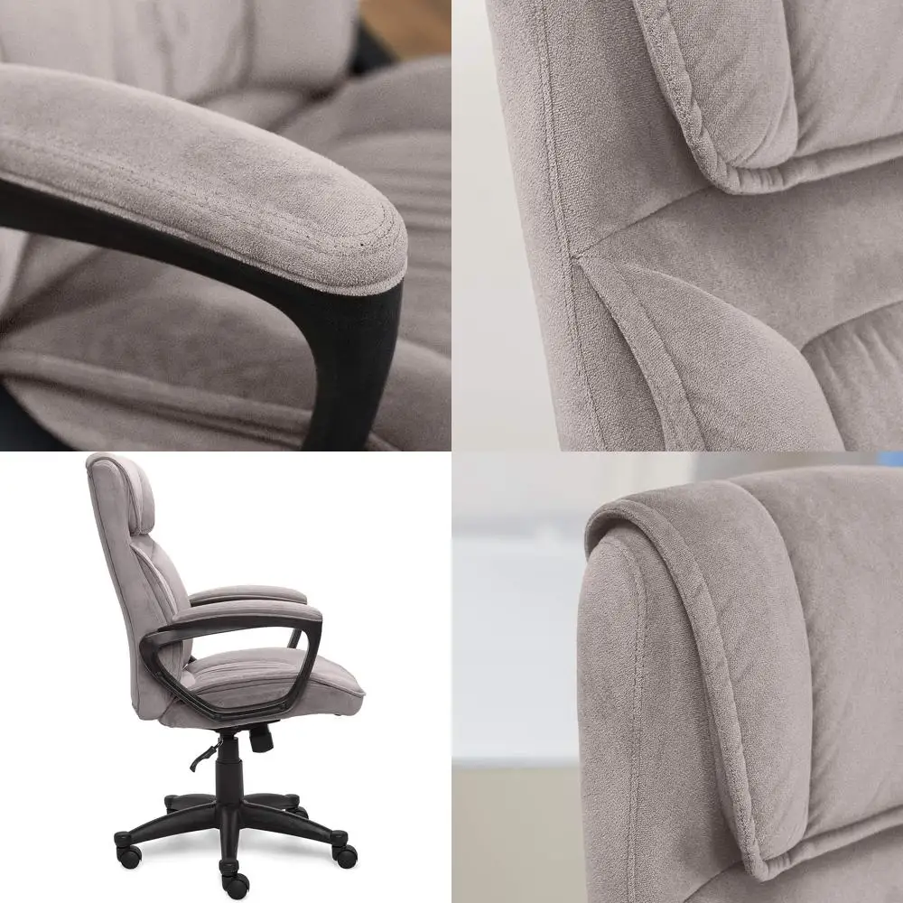 Ergonomic Microfiber Office Chair with Lumbar Support, Adjustable, Light Grey
Ergonomic Microfiber Office Chair with Lumbar Support, Adjustable, Light Grey