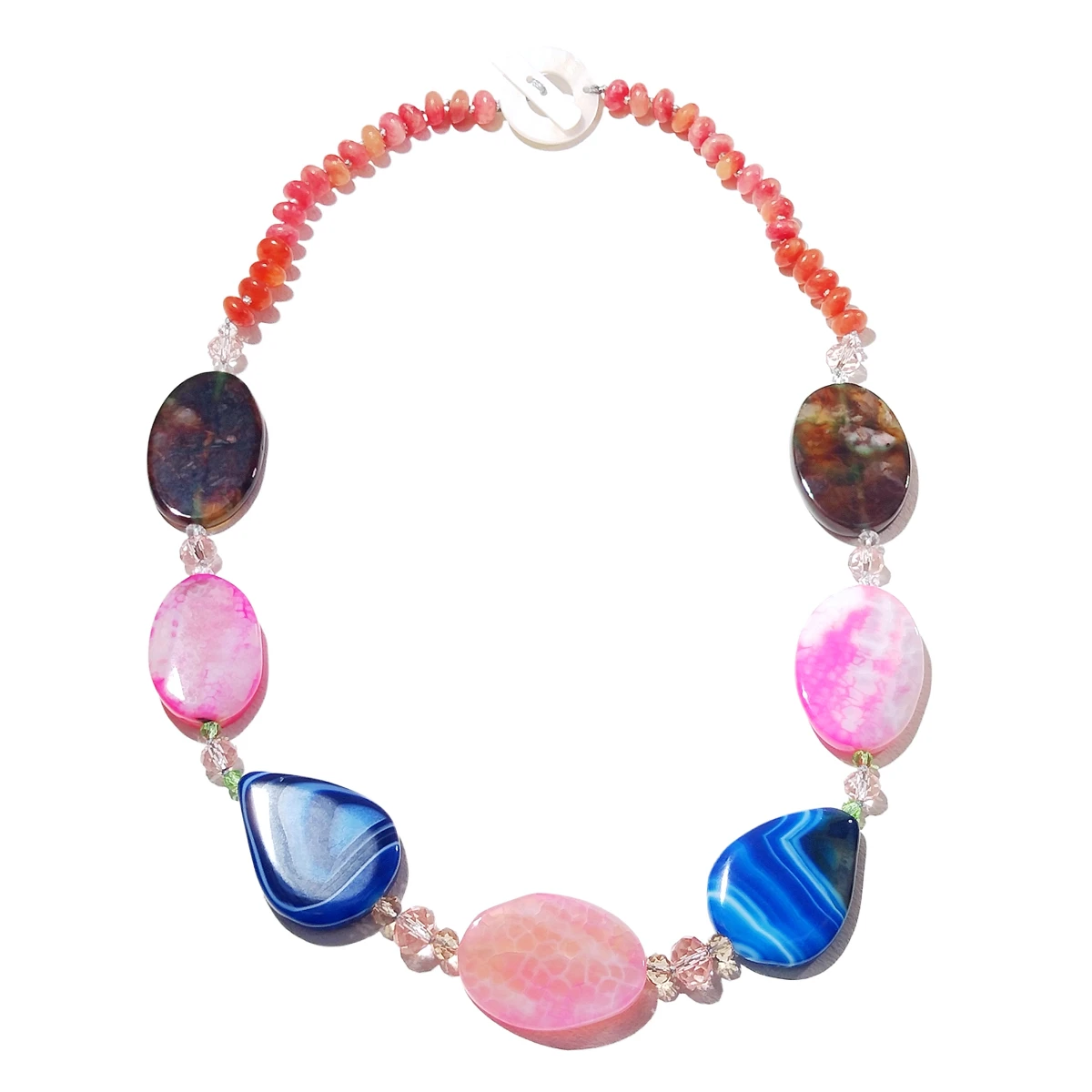 Lii Ji Natural Stone Agate Crystal Necklace Hot Pink Blue 58cm Women Jewelry Stock Sale
Lii Ji Natural Stone Agate Crystal Necklace Hot Pink Blue 58cm Women Jewelry Stock Sale