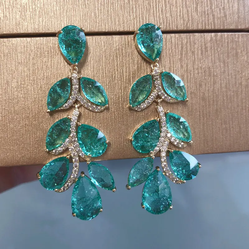 Bilincolor Broken Ice Zircon Tassel Fashion Green Leaf Earrings for Women Party or Gift
Bilincolor Broken Ice Zircon Tassel Fashion Green Leaf Earrings for Women Party or Gift