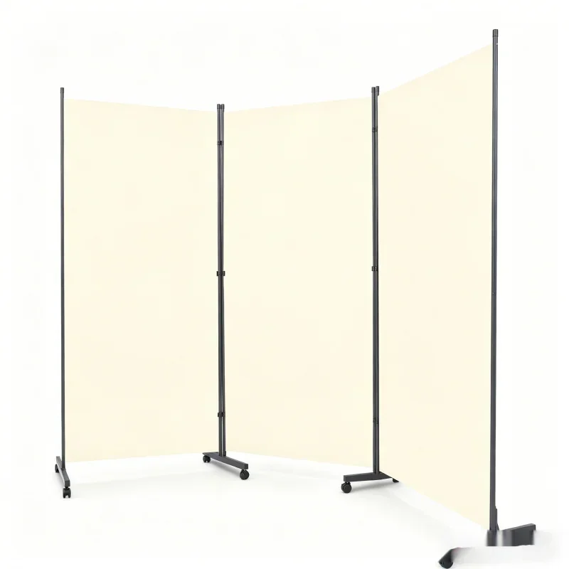White 3-Panel Folding Room Divider with Wheels - Movable Privacy Screen Wall for Office Hotel Home Partition Screen
White 3-Panel Folding Room Divider with Wheels - Movable Privacy Screen Wall for Office Hotel Home Partition Screen
