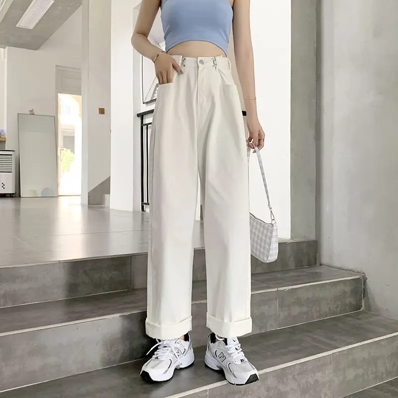 High Waist Wide Leg White Jeans Women's plus Size Versatile Straight Cut Loose Trousers Trendy Autumn Ladies Jeans
High Waist Wide Leg White Jeans Women's plus Size Versatile Straight Cut Loose Trousers Trendy Autumn Ladies Jeans