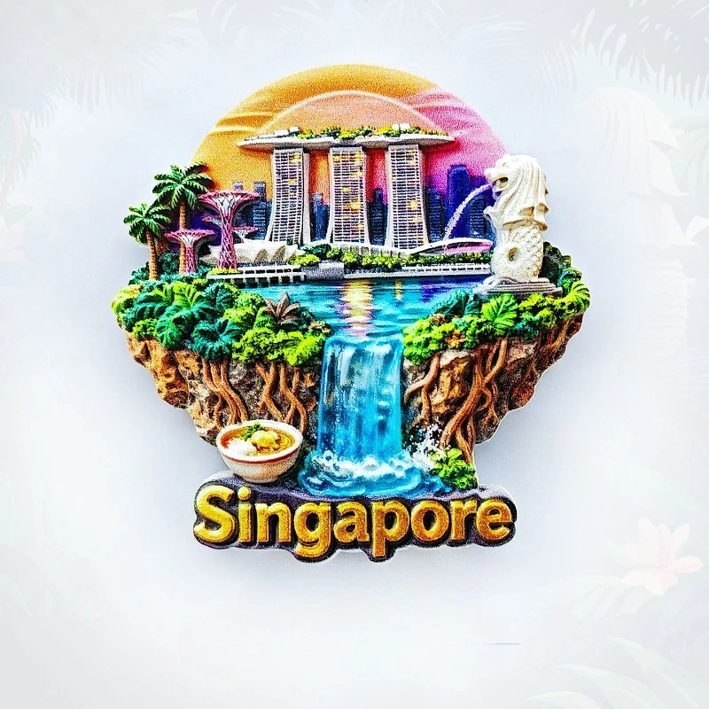Singapore Fridge Magnet - Iconic 3D Merlion & Waterfall Souvenir Unique City Landmark Gift for Travel & Modern Home Decor
Singapore Fridge Magnet - Iconic 3D Merlion & Waterfall Souvenir Unique City Landmark Gift for Travel & Modern Home Decor