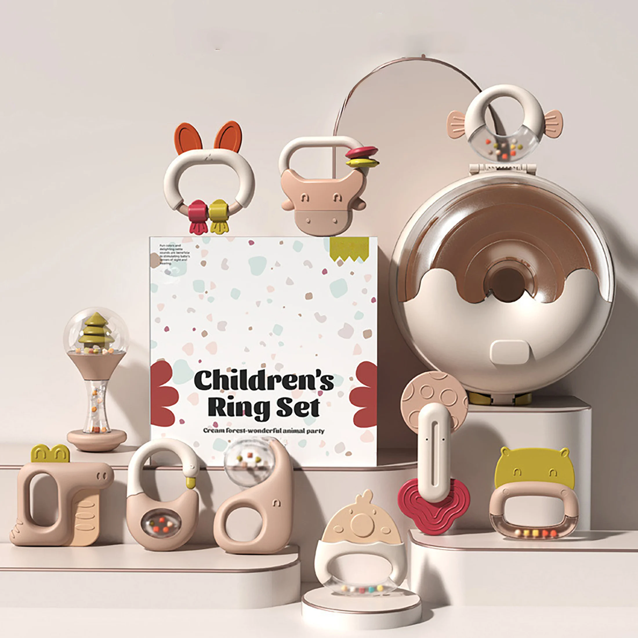 Toddler Rattle Set Gift Box Chewable Water-Cooked Teething Gel Set Early Education Hand-Shaking Bell Soothing Toy
Toddler Rattle Set Gift Box Chewable Water-Cooked Teething Gel Set Early Education Hand-Shaking Bell Soothing Toy
