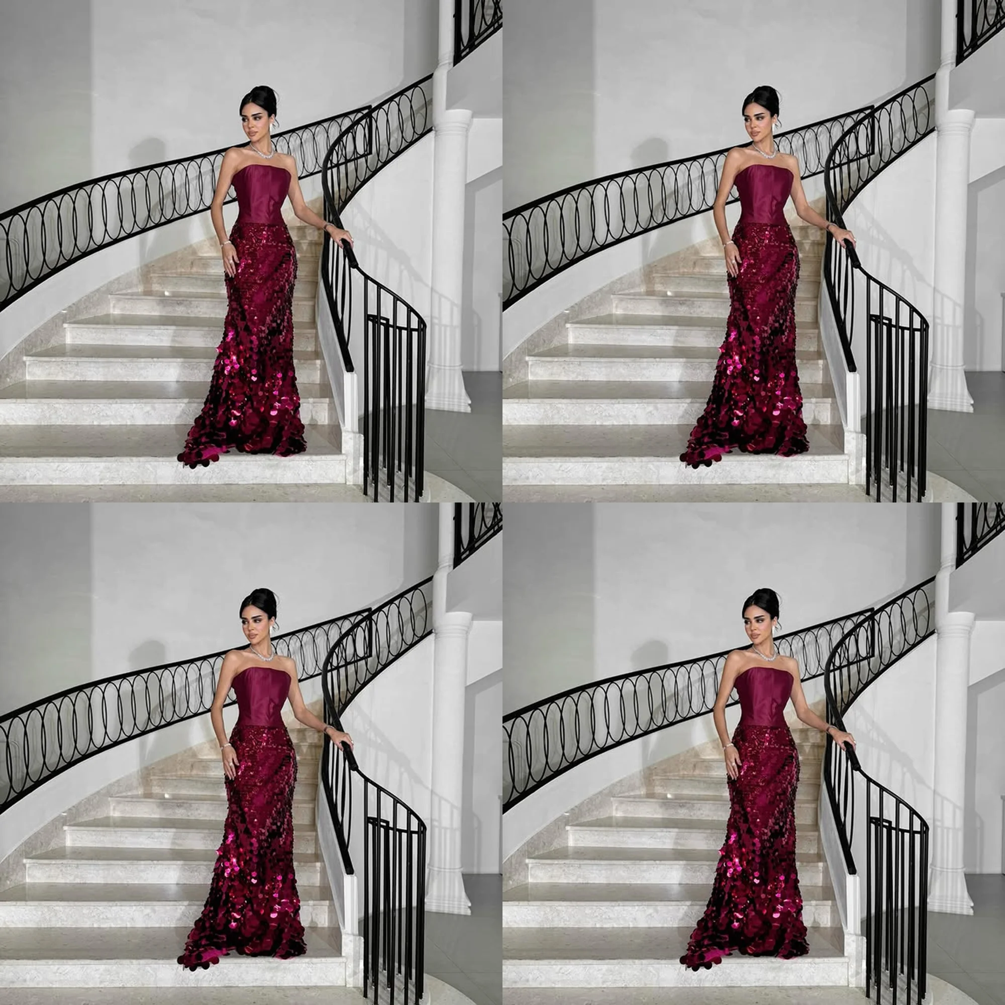 Bridal Boat Collar Satin Glitter Sequins Evening Dress Sexy Sheath Backless Floor Length Prom Party Gown Customized
Bridal Boat Collar Satin Glitter Sequins Evening Dress Sexy Sheath Backless Floor Length Prom Party Gown Customized