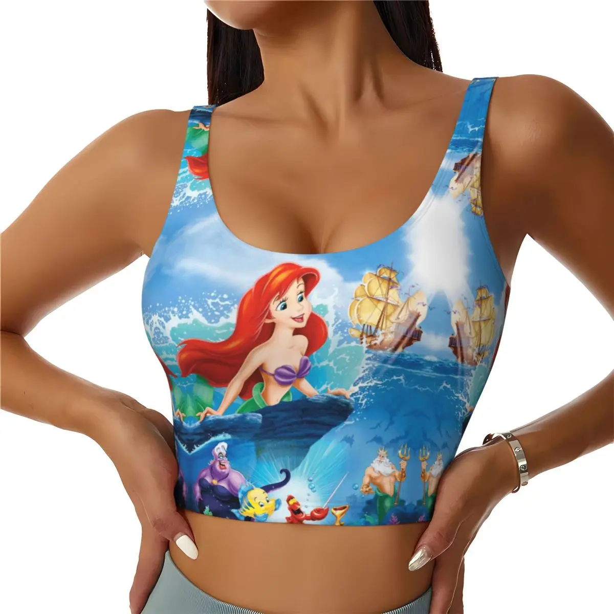 Custom Women The Little Mermaid Ariel Cartoon Sports Bras High Impact Gym Workout Yoga Crop Tank Tops
Custom Women The Little Mermaid Ariel Cartoon Sports Bras High Impact Gym Workout Yoga Crop Tank Tops