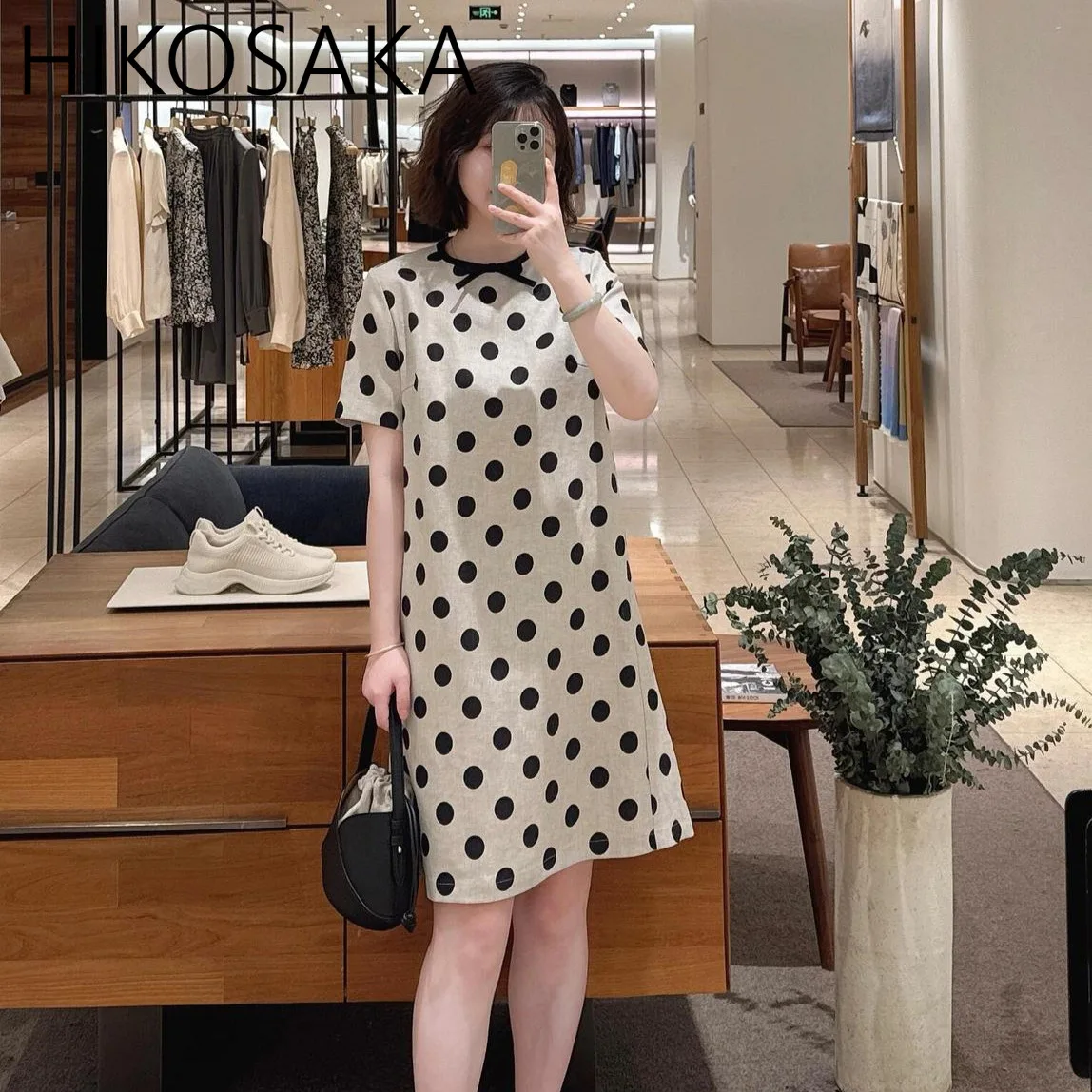 Office Lady Elegant Bow O-neck Dress Retro Elegant Polka Dot Short Sleeve Robe Female Spring Summer 2025 New Chic Vestidos
Office Lady Elegant Bow O-neck Dress Retro Elegant Polka Dot Short Sleeve Robe Female Spring Summer 2025 New Chic Vestidos