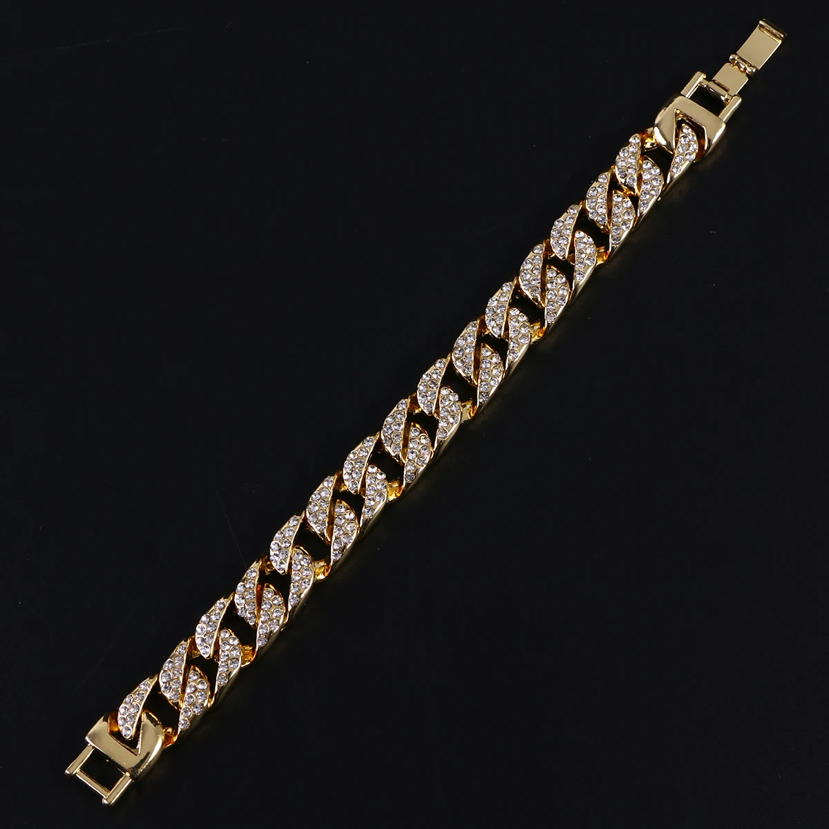 Stylish Men'S Cuban Link Chain Bracelet Gold Plated Hip Hop Jewelry Crystal Rhinestones Glossy 20Cm Durable Wear For Singers
Stylish Men'S Cuban Link Chain Bracelet Gold Plated Hip Hop Jewelry Crystal Rhinestones Glossy 20Cm Durable Wear For Singers
