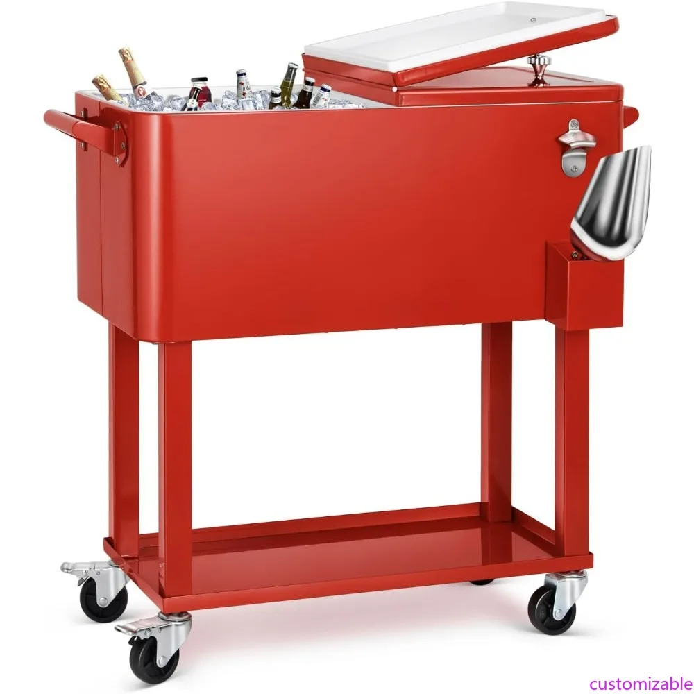 Тележка-холодильник на колесиках со льдом на 80 литров для вечеринок на открытом воздухе с бараком для напитков и совок для льда
Тележка-холодильник на колесиках со льдом на 80 литров для вечеринок на открытом воздухе с бараком для напитков и совок для льда