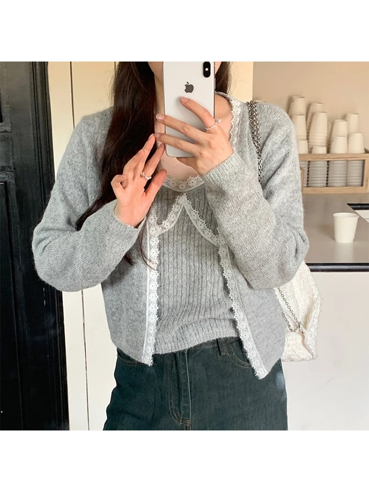 Autumn Woman Mori Girl Vintage Two Pieces Set Cardigan Gyaru Lace Patchwork Sweater Long Sleeve Knitwears Design Korean Fashion
Autumn Woman Mori Girl Vintage Two Pieces Set Cardigan Gyaru Lace Patchwork Sweater Long Sleeve Knitwears Design Korean Fashion