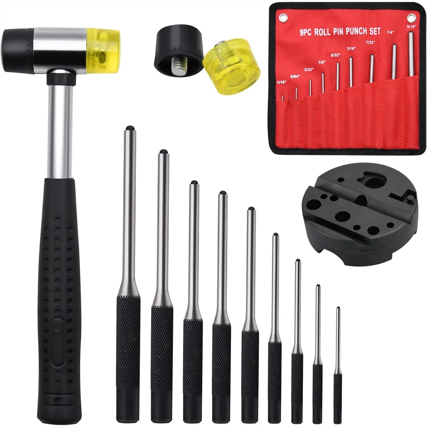 14pcs Pin Punch Set With Universal Block And Double Sided Hammer For Jewelry Watch Repair Tool Kit
14pcs Pin Punch Set With Universal Block And Double Sided Hammer For Jewelry Watch Repair Tool Kit