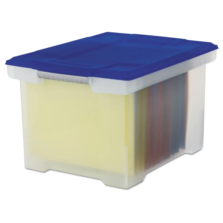 Plastic File Tote Storage Box Letter Legal Snap-On Lid Clear Blue
Plastic File Tote Storage Box Letter Legal Snap-On Lid Clear Blue