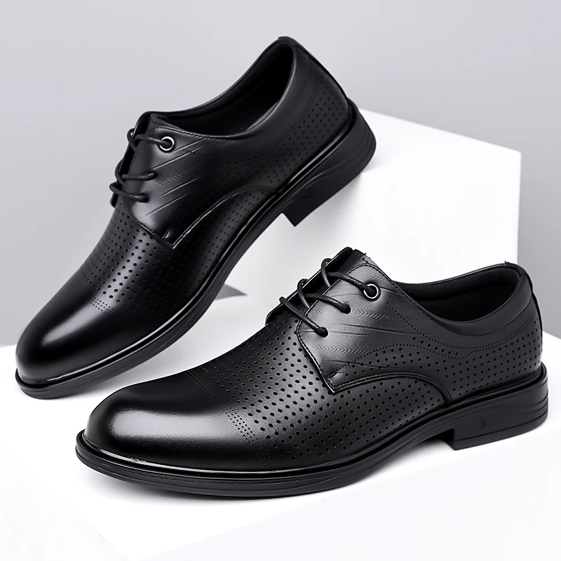 Summer New Leather Shoes Men's Business Hollow Holes Soft Bottom Men's Sandals Formal Wear Breathable Office Dress Shoes for Men
Summer New Leather Shoes Men's Business Hollow Holes Soft Bottom Men's Sandals Formal Wear Breathable Office Dress Shoes for Men