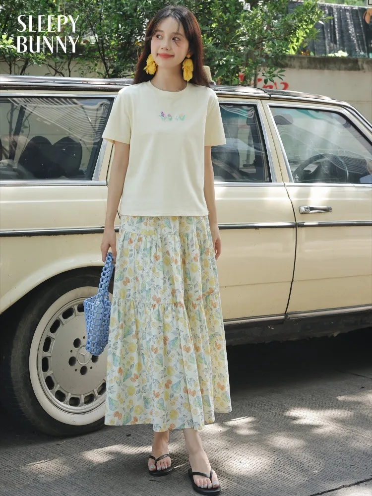 Women Spring Midi Skirt Bottom Colorful Floral Print Elastic Waist High Waist Slim Petite A-Line Tiered Skirt Lady Casual Wear
Women Spring Midi Skirt Bottom Colorful Floral Print Elastic Waist High Waist Slim Petite A-Line Tiered Skirt Lady Casual Wear