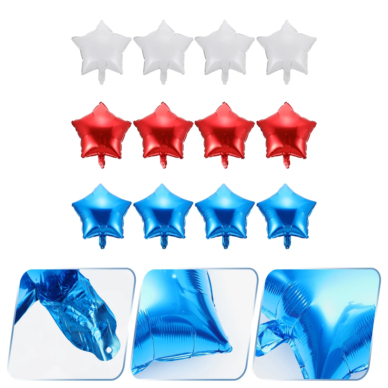 12pcs Aluminum Film Balloons Red White Blue Patriotic Star Decorative Party Balloons Festival Gathering Banquet of July
12pcs Aluminum Film Balloons Red White Blue Patriotic Star Decorative Party Balloons Festival Gathering Banquet of July