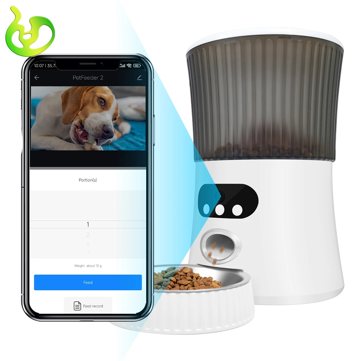 Intelligent Pet Automatic Feeder Self-Service Feeding Machine 5g Dual-Band Network Bluetooth Distribution Network.
Intelligent Pet Automatic Feeder Self-Service Feeding Machine 5g Dual-Band Network Bluetooth Distribution Network.