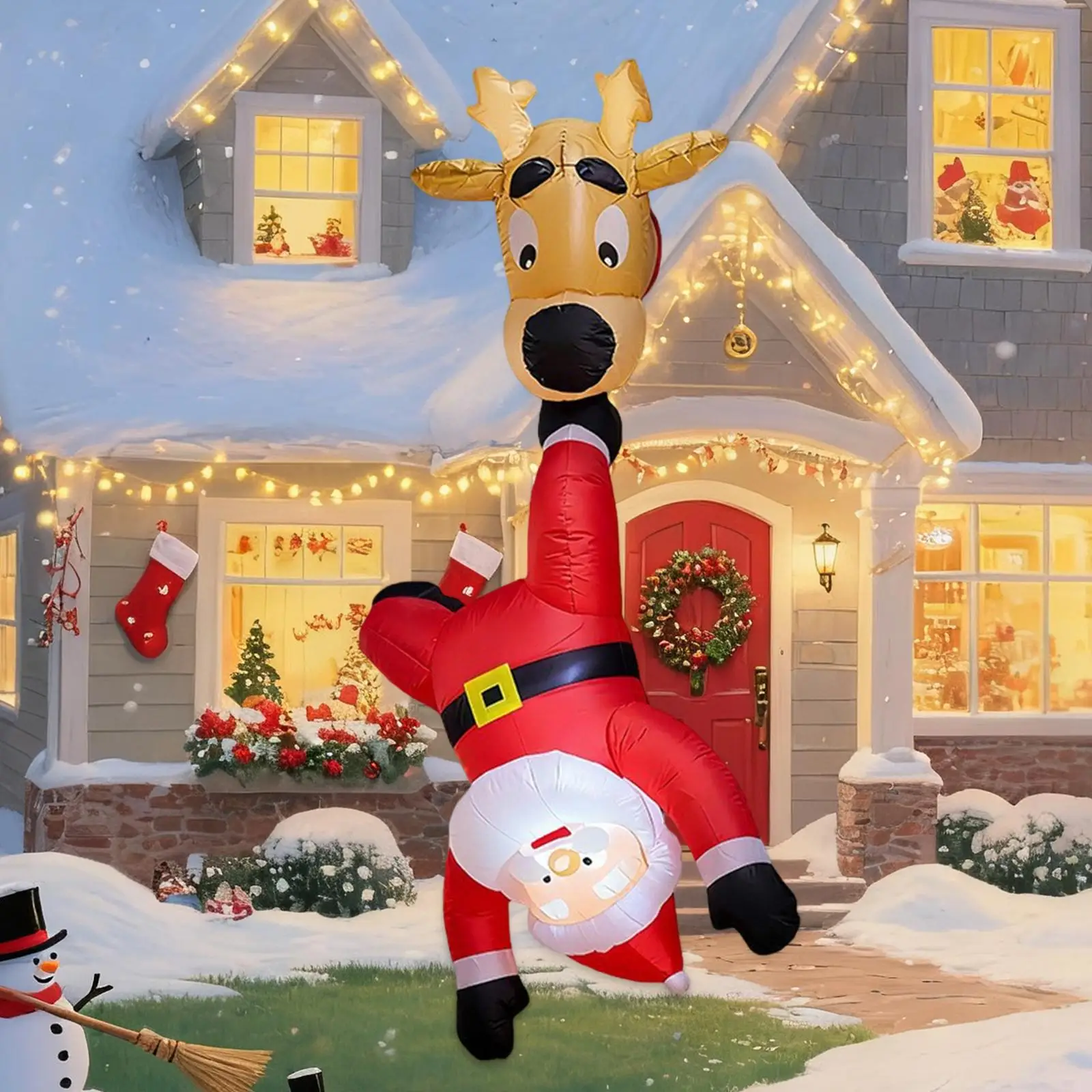 Christmas Inflatable Santa Claus Reindeer Weatherproof Polyester Novelty Ornament for Outdoor Christmas Celebration
Christmas Inflatable Santa Claus Reindeer Weatherproof Polyester Novelty Ornament for Outdoor Christmas Celebration