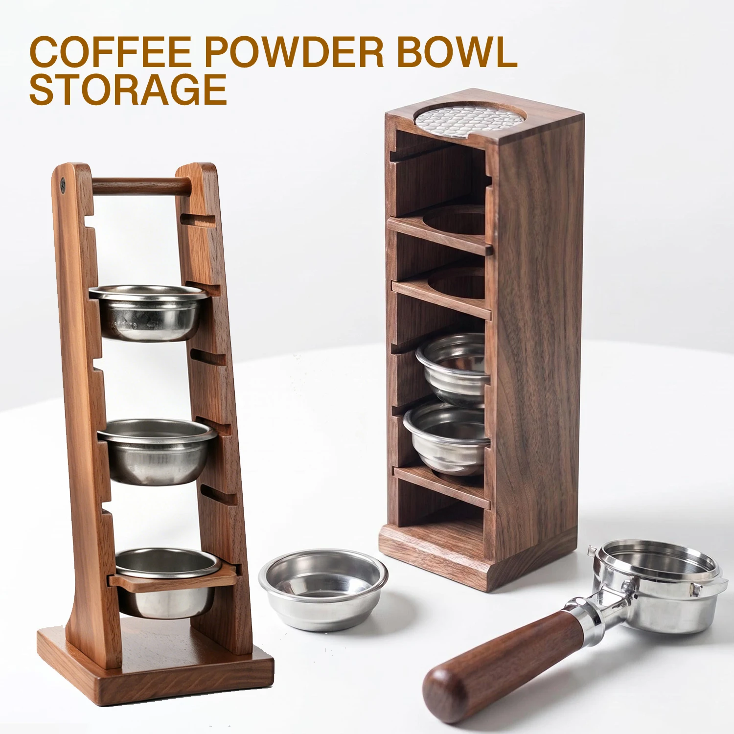 Coffee Basket Rack Espresso Coffee Powder Bowl Holder Walnut Wood 51/53/58MM Basket Storage Coffee Tools Barista Accessories
Coffee Basket Rack Espresso Coffee Powder Bowl Holder Walnut Wood 51/53/58MM Basket Storage Coffee Tools Barista Accessories