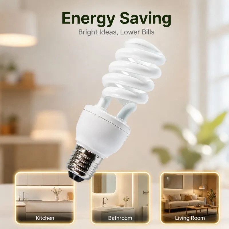 Triphosphor Spiral Compact Lamp with Half-screw Casing, Energy-saving Household Illuminator Delivering Balanced Warm-cool
Triphosphor Spiral Compact Lamp with Half-screw Casing, Energy-saving Household Illuminator Delivering Balanced Warm-cool