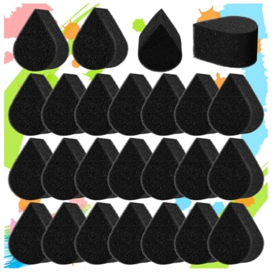 25 Pcs Face Paint Sponges for and Adults Face Painting Droplet Shaped Facial Makeup Use Paint Sponges Black Facial Painting Kit
25 Pcs Face Paint Sponges for and Adults Face Painting Droplet Shaped Facial Makeup Use Paint Sponges Black Facial Painting Kit