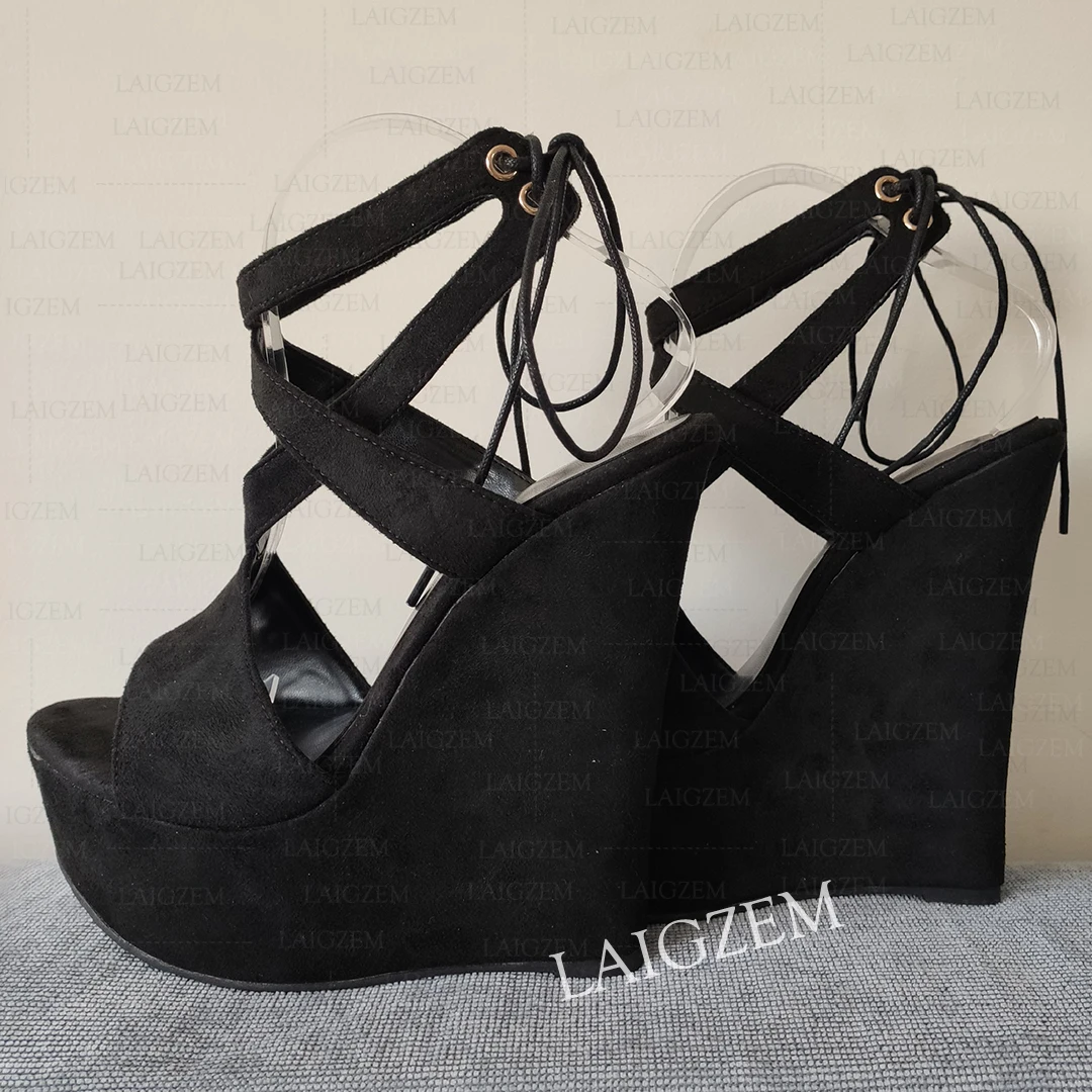 DOHBANER SUPER Women Pumps Open Toe Platform Wedges Lace Up Sandals Party Mules Handmade Shoes Woman Big Size 39 42 45 47
DOHBANER SUPER Women Pumps Open Toe Platform Wedges Lace Up Sandals Party Mules Handmade Shoes Woman Big Size 39 42 45 47