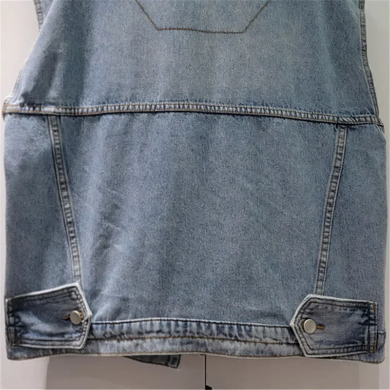 Spring Summer Korean Lace Flower Blue Short Denim Jacket Loose Casual Lapel Single-Breasted Sleeveless Jeans Waistcoat Female
Spring Summer Korean Lace Flower Blue Short Denim Jacket Loose Casual Lapel Single-Breasted Sleeveless Jeans Waistcoat Female