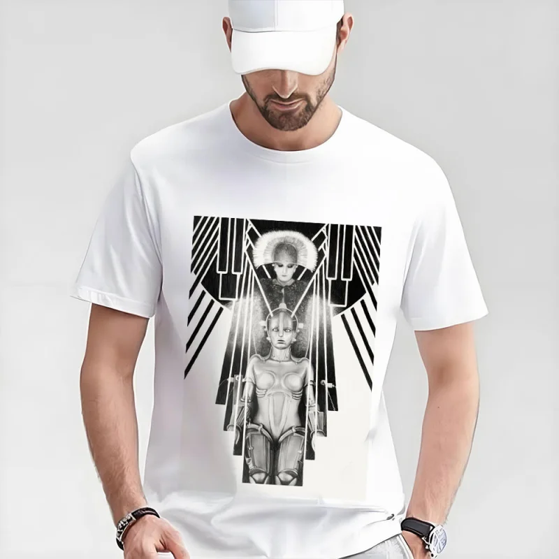 Fritz lang Germany Silent Movie Metropolis t shirt 0521 Maria Cyberpunk Sci-fi Graphic shirt Short Sleeve All size Tee S-6XL
Fritz lang Germany Silent Movie Metropolis t shirt 0521 Maria Cyberpunk Sci-fi Graphic shirt Short Sleeve All size Tee S-6XL