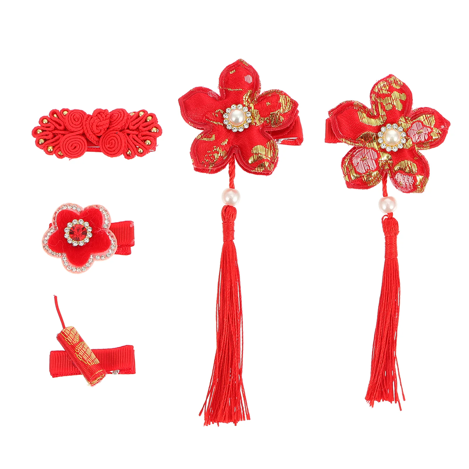5 Pcs New Year Hair Accessories Set Kids Chinese Tassel Clips Festival Bow Durable Storage Matching Han Fu Stage Performance
5 Pcs New Year Hair Accessories Set Kids Chinese Tassel Clips Festival Bow Durable Storage Matching Han Fu Stage Performance