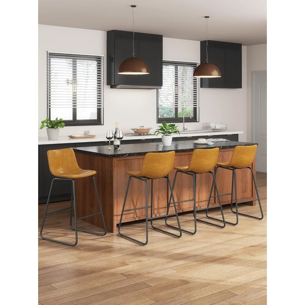Chairs for Kitchen Bar Stool Chair Modern Faux Leather Barstools With Metal Legs and Footrest Bar Stools Set of 6 High Furniture
Chairs for Kitchen Bar Stool Chair Modern Faux Leather Barstools With Metal Legs and Footrest Bar Stools Set of 6 High Furniture