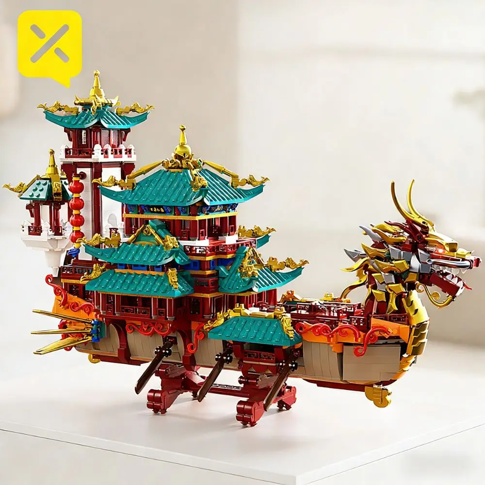 TOYLINX 2453pcs Imperial Dragon Ship Building Bricks Kit Chinese-Style Boat Festival Gift DIY Puzzle Block for Home Office Decor
TOYLINX 2453pcs Imperial Dragon Ship Building Bricks Kit Chinese-Style Boat Festival Gift DIY Puzzle Block for Home Office Decor