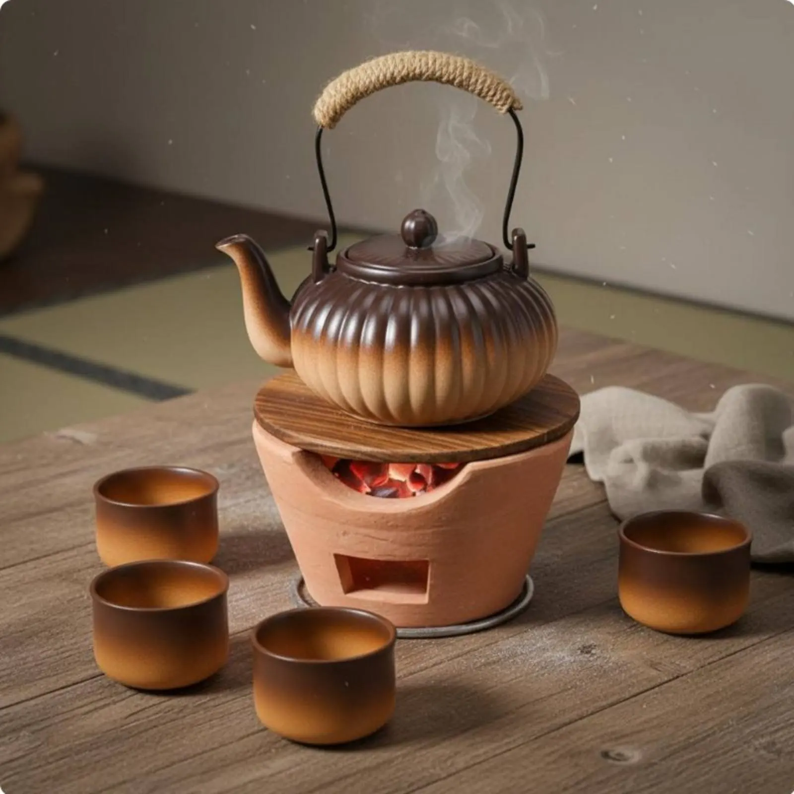 Ceramic Teapot with Top Handle Heat Resistant Coarse Pottery Tea Kettle Stovetop Tea Kettle Even Heating Water Boiler Anti-Rust
Ceramic Teapot with Top Handle Heat Resistant Coarse Pottery Tea Kettle Stovetop Tea Kettle Even Heating Water Boiler Anti-Rust