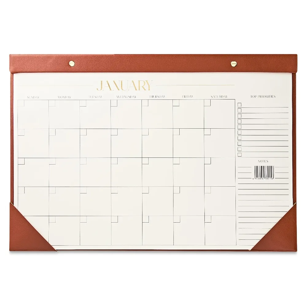 New Simulated Leather Desk Calendar 12 Months Undated Medium Brown Cognac Color 18.5 x 12.5 Inches Office Desk Pad Planner
New Simulated Leather Desk Calendar 12 Months Undated Medium Brown Cognac Color 18.5 x 12.5 Inches Office Desk Pad Planner