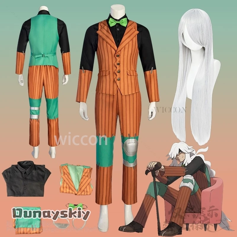 Аниме Furry Mon LEGENDS Косплей AZ Костюм Оранжевая полоска Модные костюмы Жилет Зеленый галстук-бабочка Длинные белые парики Костюмы на Хэллоуин
Аниме Furry Mon LEGENDS Косплей AZ Костюм Оранжевая полоска Модные костюмы Жилет Зеленый галстук-бабочка Длинные белые парики Костюмы на Хэллоуин