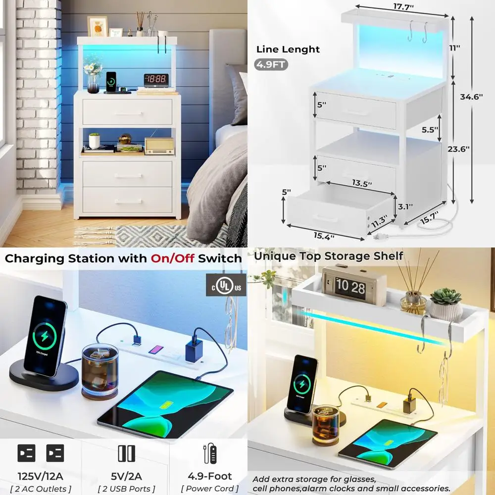 contemporary 3-drawer nightstand with dual usb charging and led lighting
contemporary 3-drawer nightstand with dual usb charging and led lighting