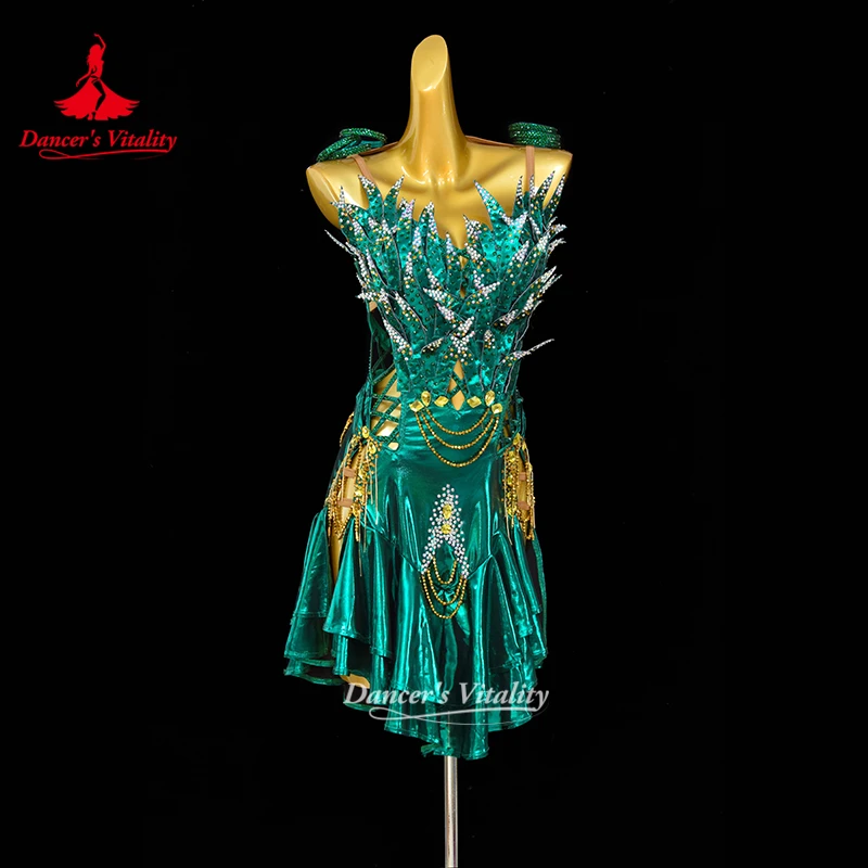Female Latin Sleeveless Backless Pleated Skirt Pendulum Adult Chacha Samba Professional Perform Short Dress High-end Customized
Female Latin Sleeveless Backless Pleated Skirt Pendulum Adult Chacha Samba Professional Perform Short Dress High-end Customized