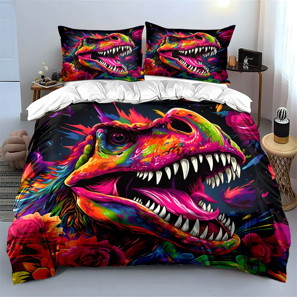 Colorful Dinosaur Art Set Decor Soft Skin-Friendly Bedding Set Includes 1 Duvet Cover And 2 Pillowcase, Gift
Colorful Dinosaur Art Set Decor Soft Skin-Friendly Bedding Set Includes 1 Duvet Cover And 2 Pillowcase, Gift