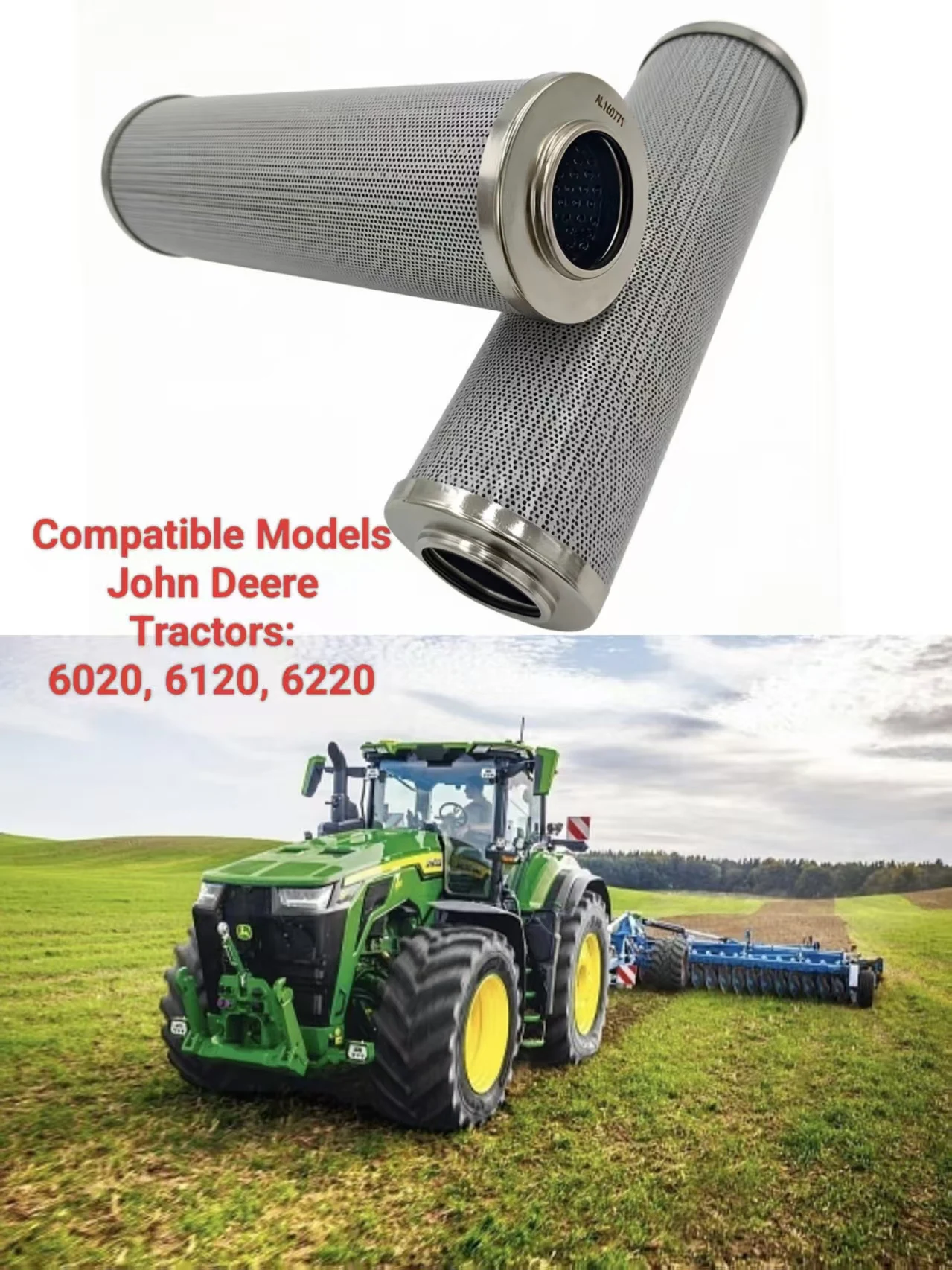Hydraulic Oil Filter Element AL160771 AL203060 AL203061 For John Deere Tractor 6020 6120 6220
Hydraulic Oil Filter Element AL160771 AL203060 AL203061 For John Deere Tractor 6020 6120 6220