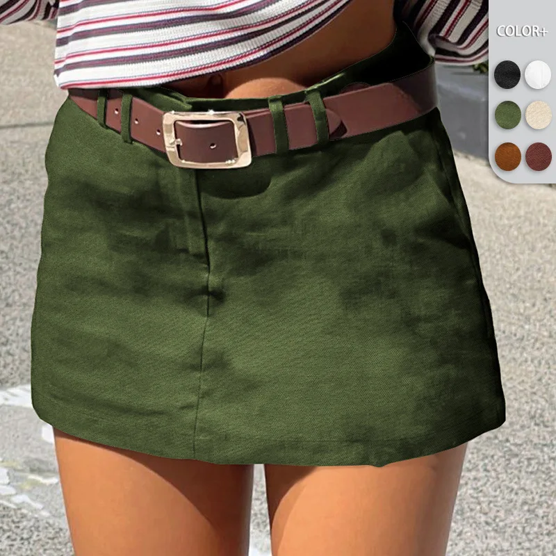 2025Spring and Summer New European and American StyleASolid Color Casual Versatile Design Pocket Short Skirt
2025Spring and Summer New European and American StyleASolid Color Casual Versatile Design Pocket Short Skirt