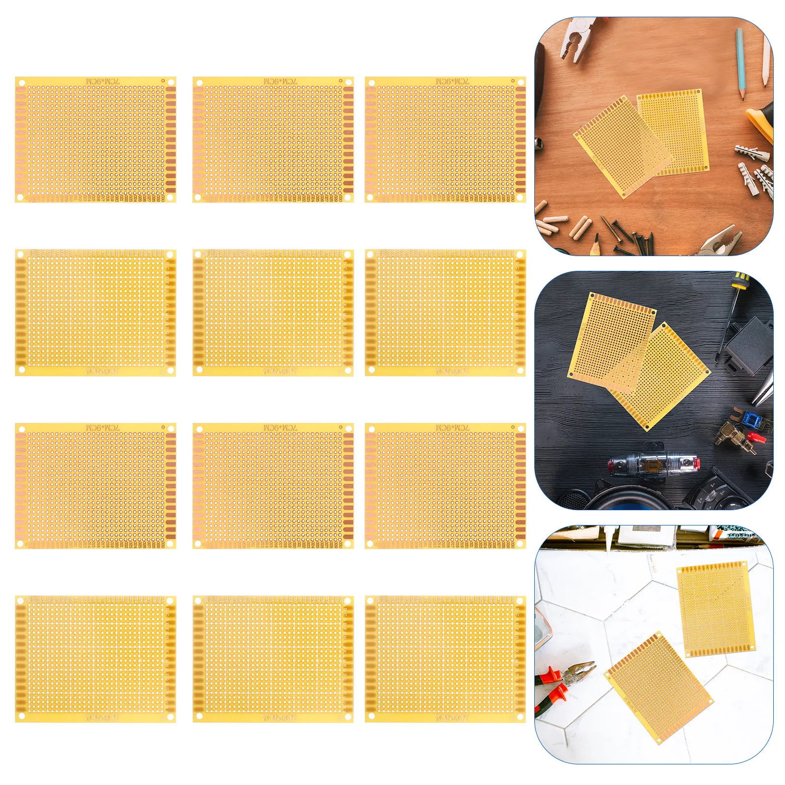 12Pcs Pcb Testing Board Heavy-Duty Double-Sided Universal Circuit Board for DIY Electronics Prototyping Soldering Breadboard Kit
12Pcs Pcb Testing Board Heavy-Duty Double-Sided Universal Circuit Board for DIY Electronics Prototyping Soldering Breadboard Kit