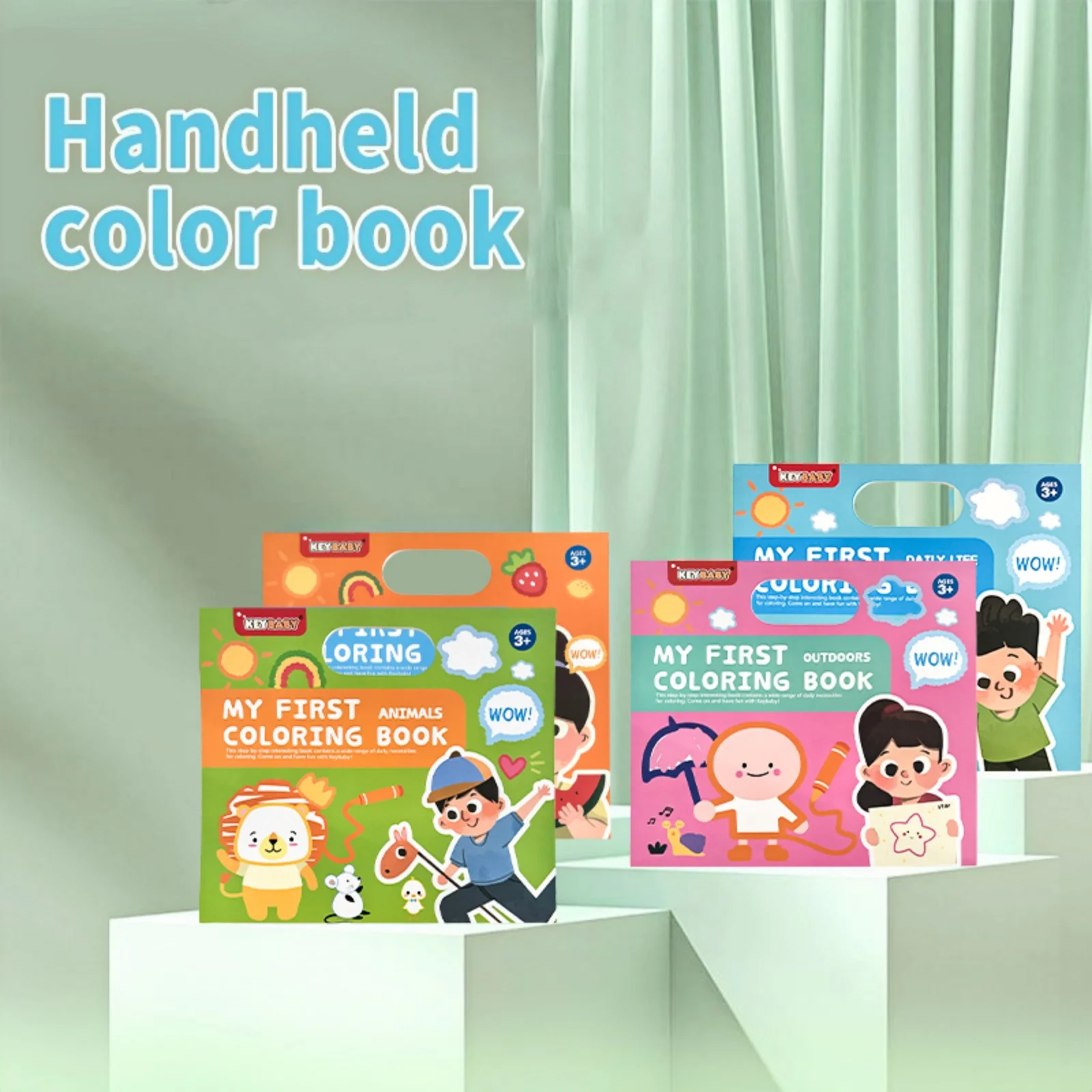 Portable Handheld Kids Coloring Book 4 Themes Animals Food Outdoor Daily Life Soybean Ink Thick Paper Drawing Activity Book
Portable Handheld Kids Coloring Book 4 Themes Animals Food Outdoor Daily Life Soybean Ink Thick Paper Drawing Activity Book