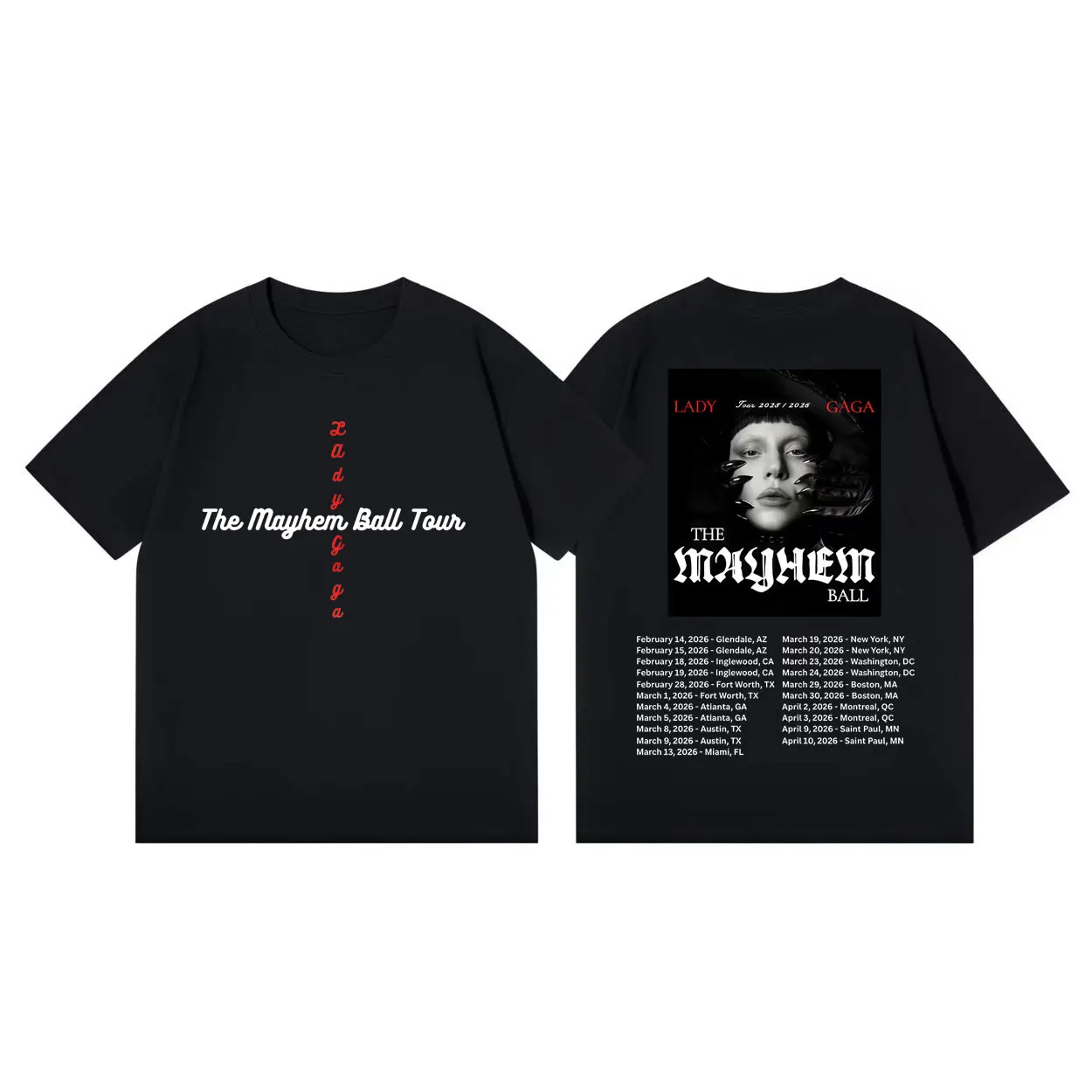 Lady Gaga The Mayhem Ball Tour 2026 Graphic T Shirts Men Women Clothing Fashion Rock T-shirts Summer Casual Short Sleeve T-shirt
Lady Gaga The Mayhem Ball Tour 2026 Graphic T Shirts Men Women Clothing Fashion Rock T-shirts Summer Casual Short Sleeve T-shirt