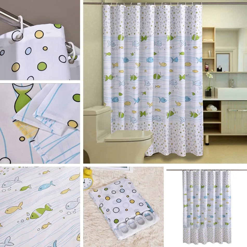 Cute Cartoon Fish Pattern Shower Curtain Waterproof Polyester Cloth with Hooks Bathroom Shower Curtains for Baby Kids Children
Cute Cartoon Fish Pattern Shower Curtain Waterproof Polyester Cloth with Hooks Bathroom Shower Curtains for Baby Kids Children
