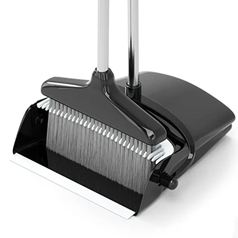 Broom with Dustpan Combo Set 54" Long Handle Household Dust Pan for Home Office Kitchen Cleaning Black and Grey
Broom with Dustpan Combo Set 54" Long Handle Household Dust Pan for Home Office Kitchen Cleaning Black and Grey