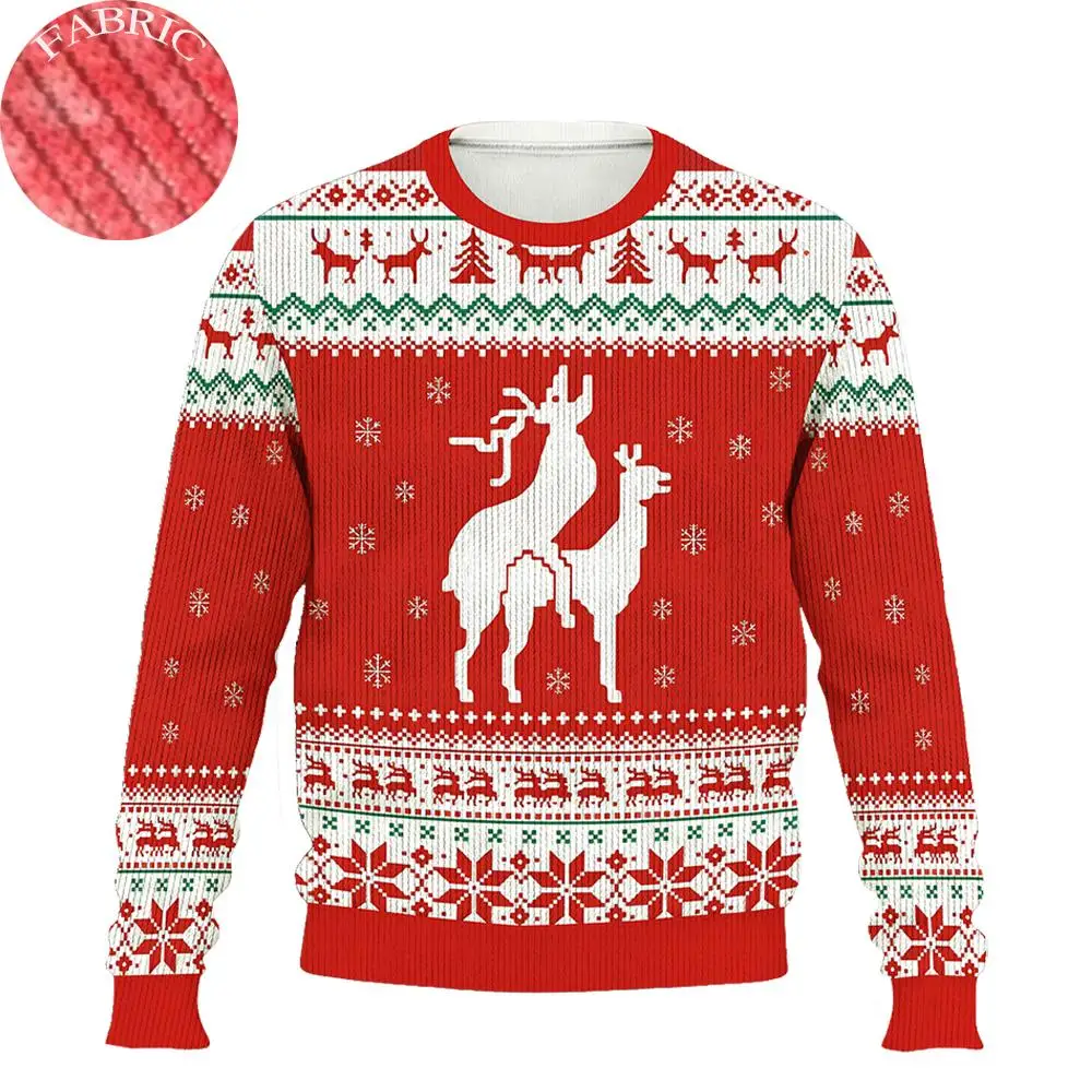 Fun Knitted Reindeer Party Print Ugly Sweater Unisex Winter Snowflake Pattern Pullover Novel Christmas Holiday Sweater Gift
Fun Knitted Reindeer Party Print Ugly Sweater Unisex Winter Snowflake Pattern Pullover Novel Christmas Holiday Sweater Gift